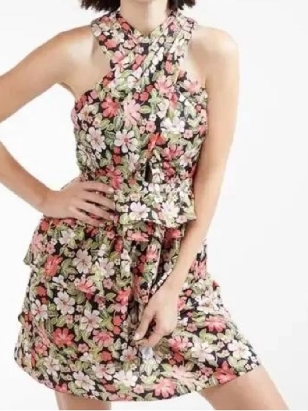 Outerknown Bailey Floral Halter Mini Dress, Women’s Sz 4, NWT